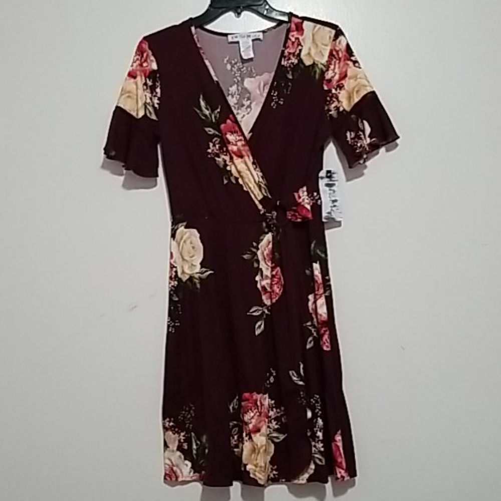 Stretch faux wrap dress